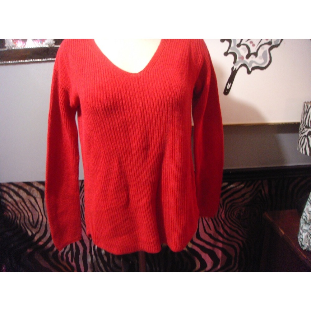 A.N.A womens red long sleeve sweater shirt top